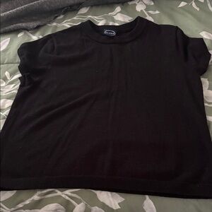 Scoop Knit Black Tee